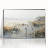 Framed wall art collection showcasing a vibrant marsh and swamp landscape design with acrylic finish, featuring lush greenery and serene water reflections, perfect for nature lovers.
