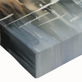 Close-up of a stretched canvas wall art featuring a vibrant marsh and swamp landscape design, showcasing intricate details in lush greenery and reflective water. Perfect for nature lovers and home decor enthusiasts seeking a serene and calming atmosphere.