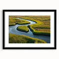 Black-framed wall art featuring a serene swamp landscape with lush greenery and vibrant reflections, ideal for enhancing home decor with nature-inspired elegance.