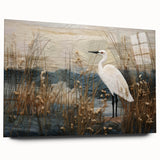 Acrylic glass wall art featuring a serene marsh landscape with lush green vegetation and a tranquil swamp setting, perfect for adding a touch of nature to home décor.