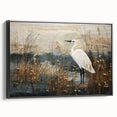 Framed wall art showcasing a serene marsh landscape with vibrant greenery and tranquil water reflections, designed to enhance home decor with a natural touch.