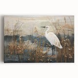 Stretched canvas wall art depicting a vibrant marsh landscape with lush greenery and tranquil water reflections, ideal for nature-themed decor.