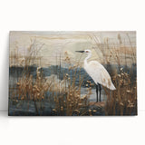 Stretched canvas wall art showcasing a serene marsh landscape with lush greenery and soft blue skies, perfect for nature-themed decor. Ideal for enhancing living spaces.