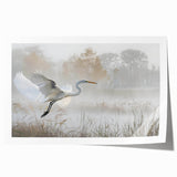 Vibrant wall art print showcasing a serene marsh landscape with lush greenery and water reflections, ideal for home décor and nature enthusiasts. Rolled for easy shipping.