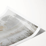 Vibrant rolled print showcasing a serene marsh landscape with lush greenery and tranquil water reflections, perfect for nature-inspired decor.