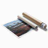 Vibrant rolled print showcasing a serene marsh landscape with lush greenery and tranquil water, ideal for nature-inspired home decor. Perfect for enhancing interior aesthetics.