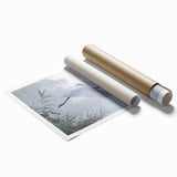 Vibrant rolled print of a serene marsh landscape, showcasing lush greenery and tranquil water reflections, perfect for nature-inspired wall decor.