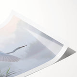 Rolled print of a vibrant marsh landscape wall art collection, showcasing lush greenery and tranquil water reflections, suitable for home decor and nature lovers.