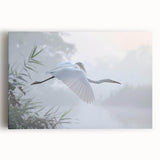 Stretched canvas wall art showcasing a vibrant marsh and swamp landscape, featuring lush greenery, tranquil waters, and a serene atmosphere, ideal for nature enthusiasts.
