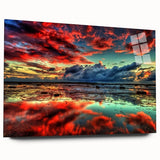 Stunning acrylic wall art showcasing a vibrant swamp landscape design, highlighted by lush greenery and reflections on water, ideal for nature-themed decor.