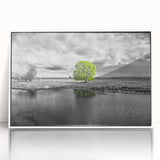 Framed acrylic wall art depicting a serene marsh landscape with lush greenery and a tranquil swamp setting. The artwork features vibrant colors and fine details, perfect for enhancing any room's decor.