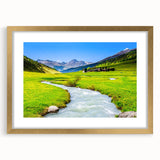 Framed wall art collection showcasing a vibrant marsh and swamp landscape design, featuring a gold frame and mat, ideal for enhancing home decor.
