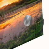 Vibrant close-up of a marsh landscape wall art design featuring rich greens and earthy tones, showcasing intricate details and textures suitable for modern decor.