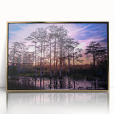 Framed wall art featuring a vibrant marsh landscape design in a stylish gold frame, perfect for enhancing home decor with natural beauty and tranquility.