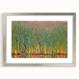 Framed wall art collection featuring a serene marsh landscape print with a silver frame and mat. Ideal for enhancing home decor with nature-inspired elegance.