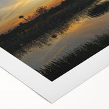 Vibrant rolled canvas wall art showcasing a serene marsh landscape with lush greenery and reflective water, perfect for enhancing home decor aesthetics.