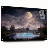 Side view of a stunning acrylic glass wall art collection featuring a vibrant marsh and swamp landscape design, elegantly mounted with pins for display. This artwork brings a serene touch to any room, showcasing rich colors and intricate details that capture the essence of nature. Perfect for nature lovers and home decor enthusiasts.