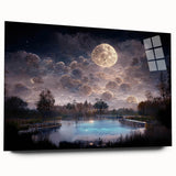 Side view of a beautifully designed acrylic glass wall art collection featuring serene marsh and swamp landscapes, showcasing vibrant colors and intricate details.