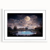 Framed wall art collection featuring a vibrant marsh landscape design, showcasing lush greenery and a serene swamp scene, presented in a sleek white mat and frame.