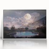 Framed acrylic wall art showcasing a serene marsh landscape with lush greenery and tranquil water, designed to enhance any living space decor. Perfect for nature lovers.