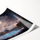 Marsh landscape wall art print showcasing vibrant greens and earthy tones, designed to evoke tranquility and nature. Ideal for home decor or office spaces.