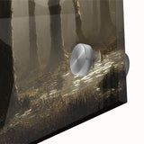 Close-up of a vibrant acrylic glass wall art piece featuring a serene marsh landscape with lush green foliage and reflective water, perfect for nature-themed decor.