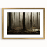 Framed wall art collection depicting a serene marsh landscape with vibrant greens and blues, featuring a gold mat for an elegant touch, perfect for home decor.