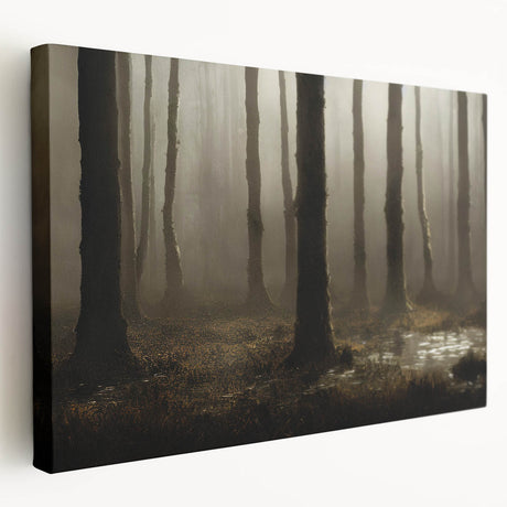 Vibrant stretched canvas wall art depicting a serene marsh landscape, showcasing lush greenery and tranquil water reflections, ideal for nature-themed decor.
