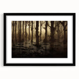 Framed wall art collection showcasing a serene marsh landscape with lush greenery and tranquil water, featuring a sleek black frame and mat for a modern aesthetic. Ideal for home decor or nature enthusiasts.