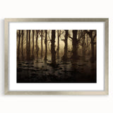 Framed wall art collection showcasing a serene marsh landscape in a silver frame with a mat, perfect for enhancing home decor with nature-inspired elegance.