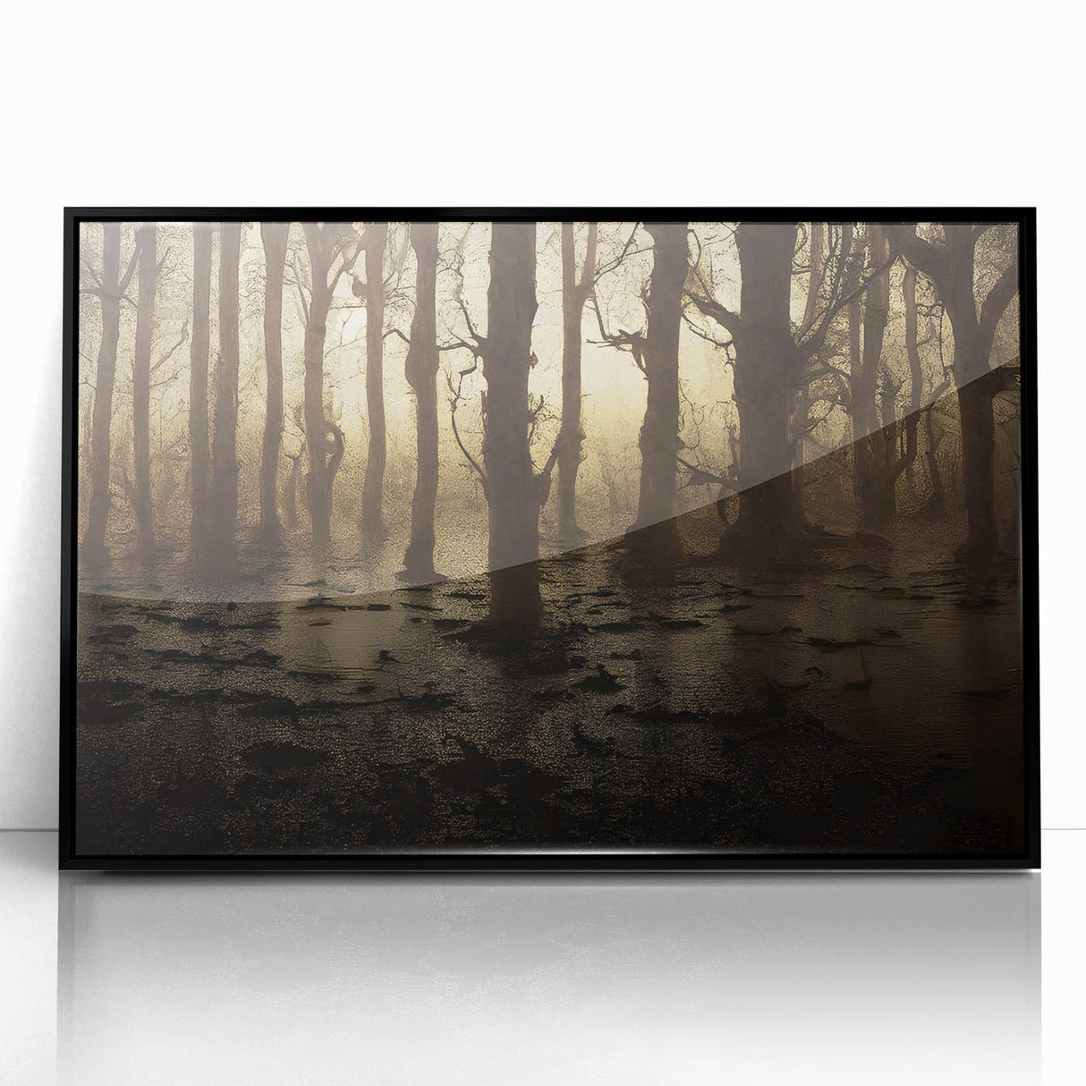 Framed wall art collection showcasing a serene marsh landscape with vibrant greens and blues, featuring a sleek black frame that enhances the natural scenery. Ideal for nature lovers seeking home decor that brings tranquility and elegance to any space.