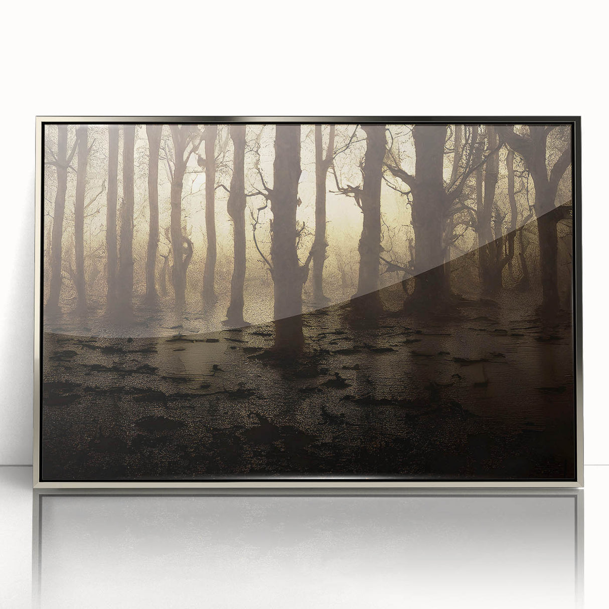 Framed wall art collection showcasing a serene marsh landscape with rich greens and blues, designed to enhance home decor with nature-inspired aesthetics.