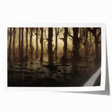 Vibrant marsh and swamp landscape wall art print showcasing lush greenery and serene water reflections, ideal for nature-themed decor in homes or offices.