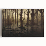 Stretched canvas wall art depicting a serene marsh landscape, showcasing vibrant greens and blues with reflective water, perfect for nature lovers' decor.