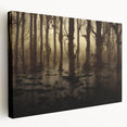 Stretched canvas wall art showcasing a vibrant marsh landscape with lush greenery and tranquil water reflections, perfect for enhancing home decor.