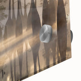 Close-up of a vibrant acrylic glass wall art piece showcasing a serene marsh landscape, featuring rich greens and blues that evoke tranquility, perfect for nature lovers.