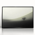 Framed acrylic wall art showcasing a misty landscape design in calming gray and black tones, perfect for enhancing modern home decor with a serene ambiance.