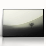 Framed acrylic wall art showcasing a misty landscape design in calming gray and black tones, perfect for enhancing modern home decor with a serene ambiance.
