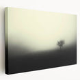 Stretched canvas wall art featuring a serene landscape design with mist and fog, showcasing soft pastel colors and an ethereal ambiance, perfect for home decor.