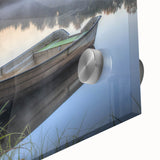 Close-up of a stunning acrylic glass artwork showcasing a misty landscape design, featuring ethereal fog and soft hues that evoke tranquility, perfect for home decor.