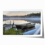 Stunning rolled wall art print featuring a misty fog landscape design, showcasing soft blues and grays, perfect for adding tranquility to any space. Ideal for home decor enthusiasts.