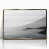 Framed wall art collection showcasing a misty landscape design with soft, muted colors and a gold-acrylic frame, perfect for enhancing modern home decor.