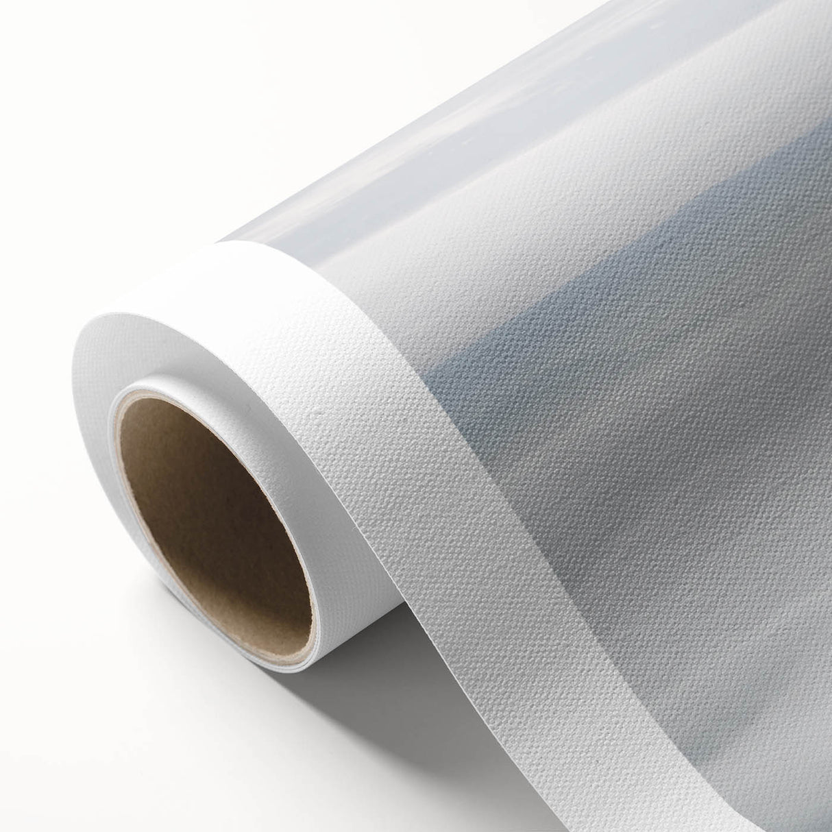 Rolled canvas artwork showcasing a serene landscape shrouded in mist and fog, perfect for adding a calming touch to home decor, presented in a protective cardboard tube.