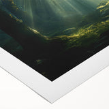 Rolled canvas artwork showcasing a serene landscape design with mist and fog, featuring soft hues of blue and grey, ideal for enhancing home decor. Perfect for creating a calming atmosphere in living spaces or offices.