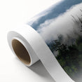Rolled canvas artwork showcasing a serene landscape design with mist and fog effects, ideal for home decor. Perfect for adding depth and ambiance to any room.