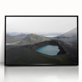 Framed acrylic wall art showcasing a serene misty landscape design with soft fog and muted colors, perfect for enhancing modern home decor.