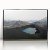 Framed acrylic wall art featuring a stunning misty landscape design with golden accents, perfect for adding elegance to any modern decor. Ideal for nature lovers seeking a serene aesthetic.