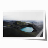 Serene landscape wall art print showcasing misty mountains and fog enveloping lush greenery, ideal for creating a calming atmosphere in home decor.