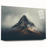 Acrylic wall art collection showcasing a serene landscape design with mist and fog, presented in a side view without pins, perfect for contemporary home decor.