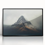 Framed wall art collection showcasing a serene misty landscape design with soft fog tones, set in a sleek black frame, ideal for modern home decor.